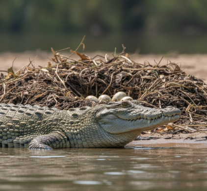 The Parental Investment of Crocodile Mothers Guarding Nests