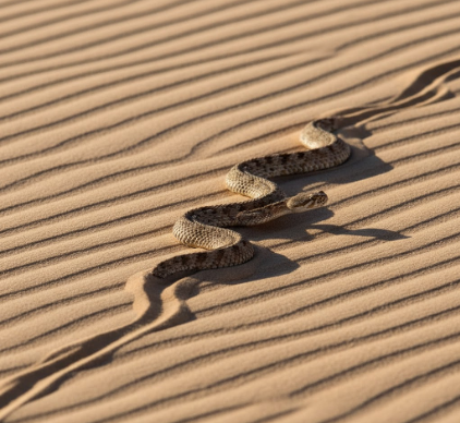 Adaptations of Sidewinder Snakes to Desert Sand Movement